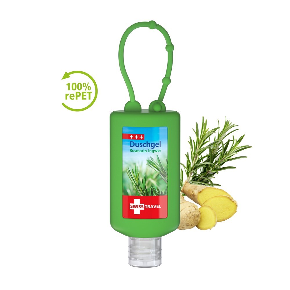 Duschgel Rosmarin-Ingwer, 50 ml Bumper grün, Body Label