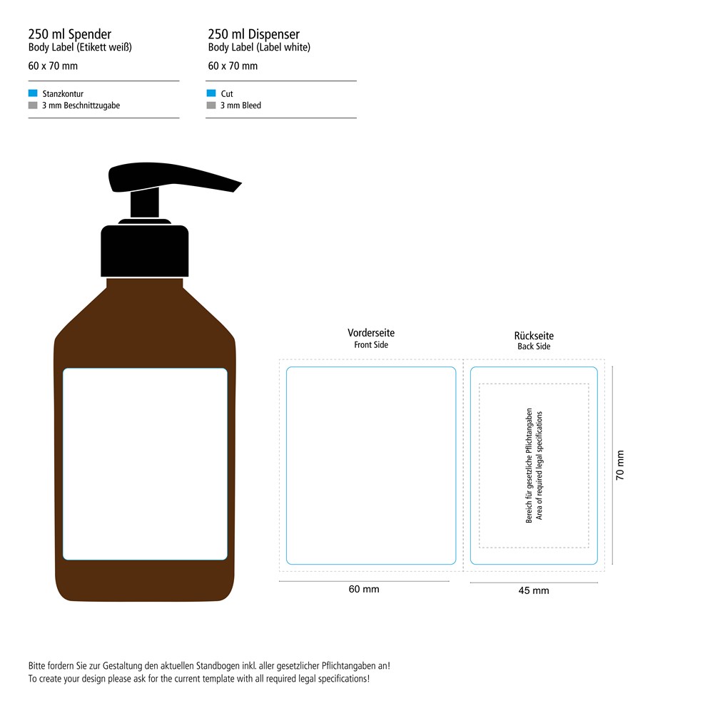Duschgel Ingwer-Limette, 250 ml, Body Label (R-PET)